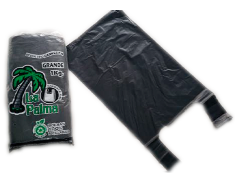 Bolsa de camiseta polipapel negra y color